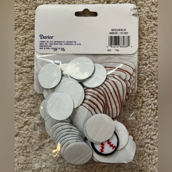 NWT Baseball Foamies Darice Assorted Felt Stickers 52 Pieces Project DIY ⚾️ - Picture 3 of 5